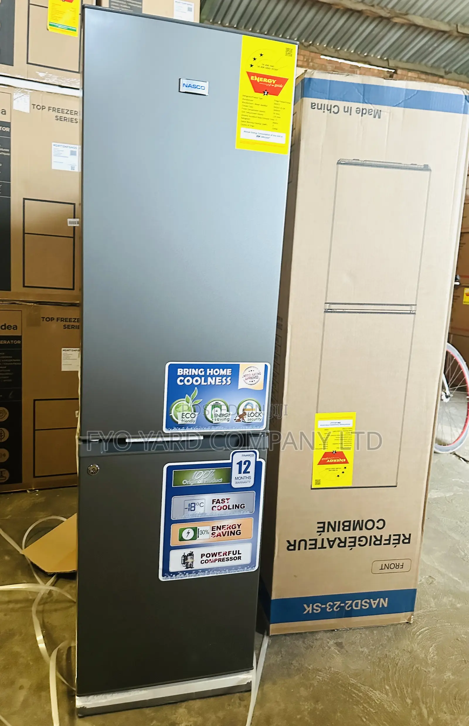 Efficient Fast Chilling Nasco 170L Double Door Fridge