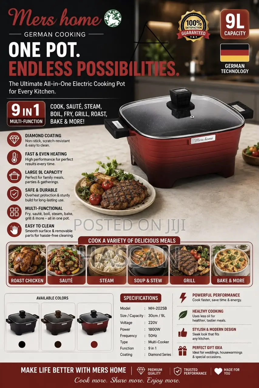 German Cooking Electric Pot 9in1 9L