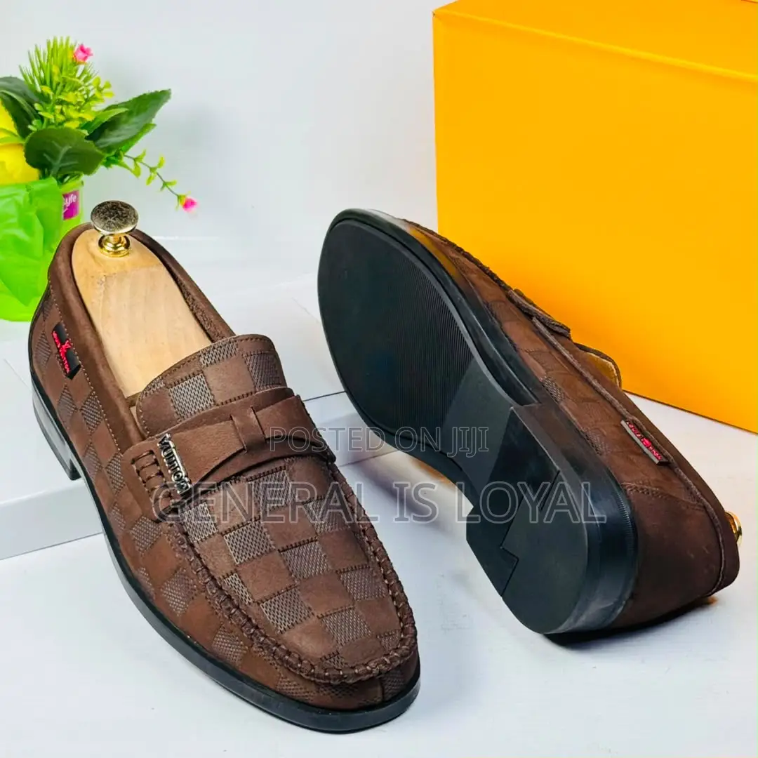 Louis Vuitton Brown Leather Bricks Men’s Loafers