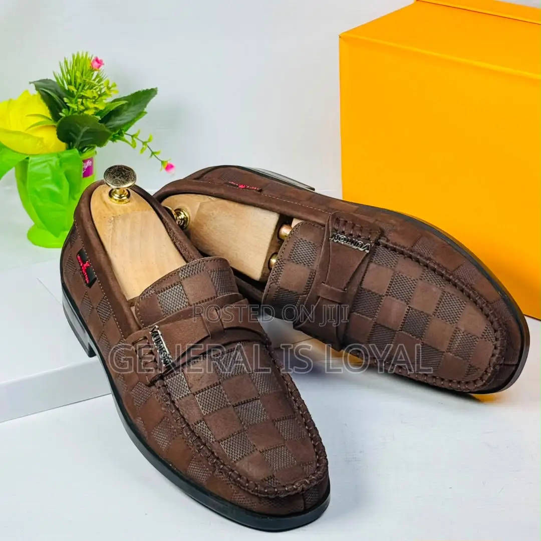 Louis Vuitton Brown Leather Bricks Men’s Loafers