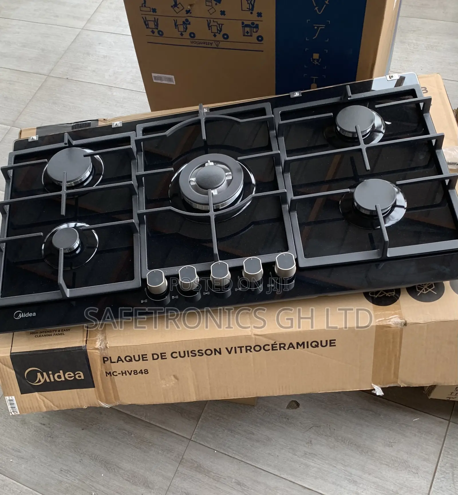 Lastest Sleek Midea 90cm Gas Hob – Black Glass 90GP095