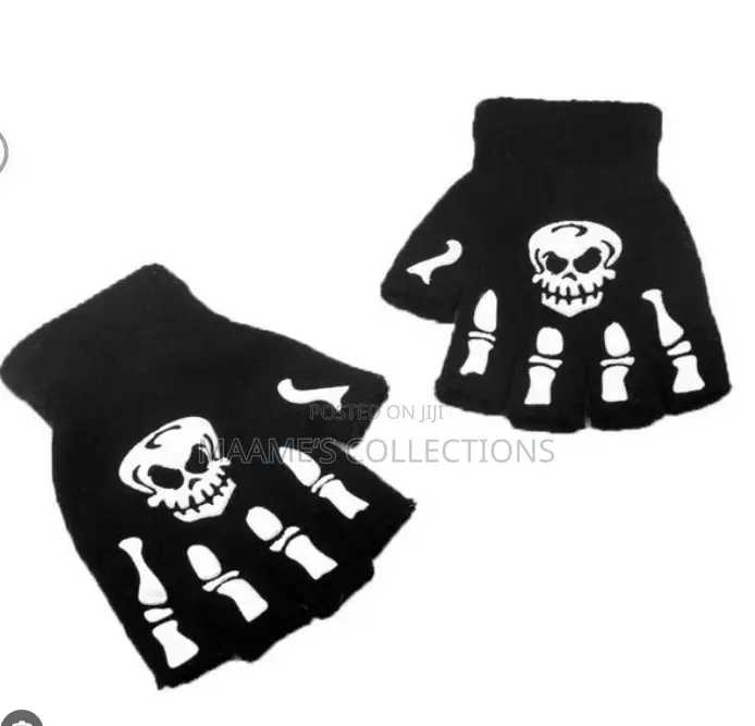 Skeleton Half Finger Hand Gloves – Unisex Winter Fashion Gloves