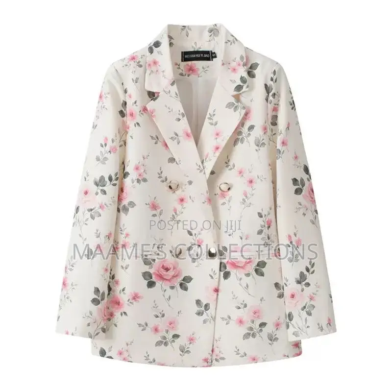 Elegant Women’s Double-Breasted Blazer Jacket