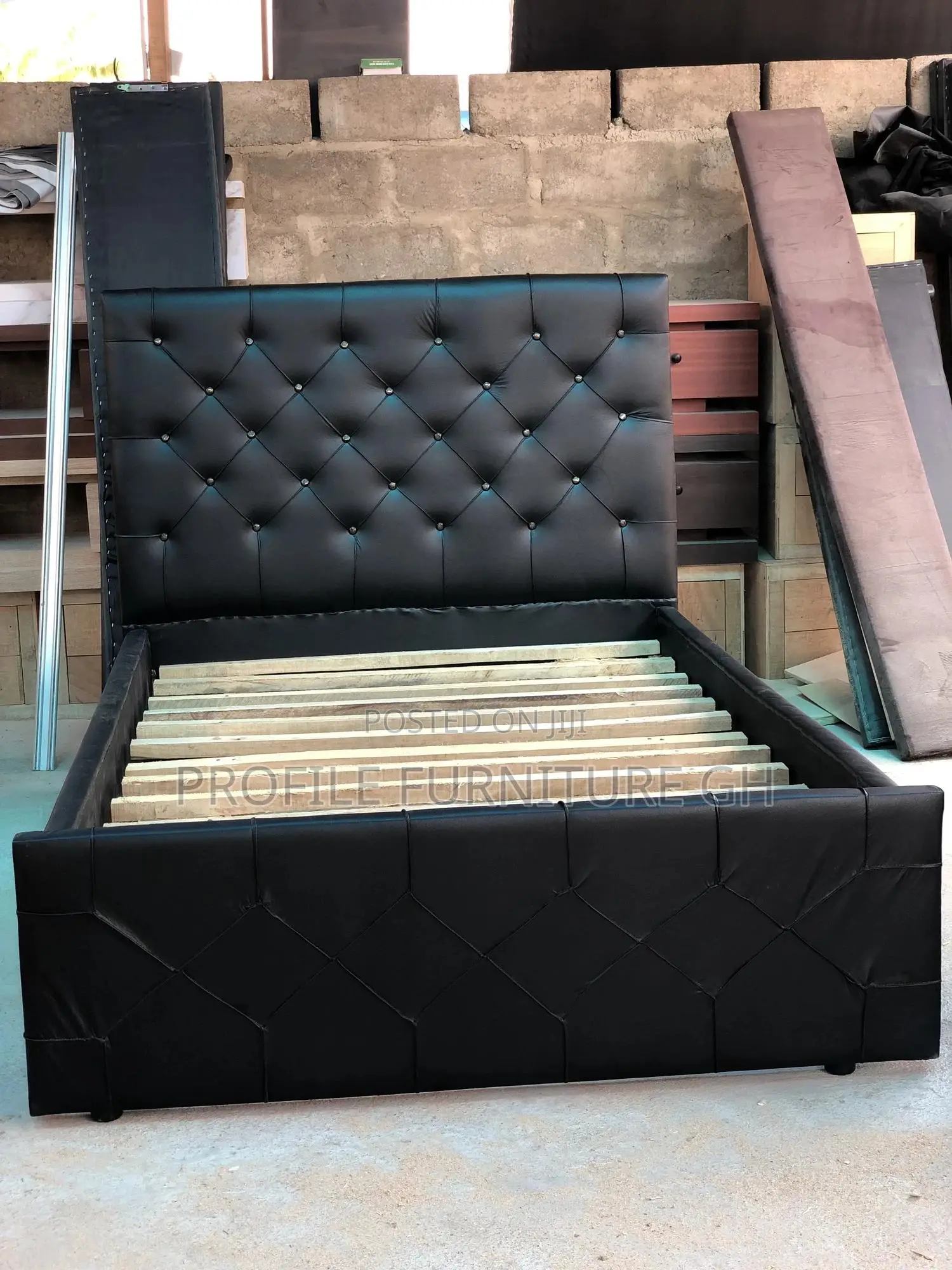 Black Double Bedframe 54/75// Payment on Delivery