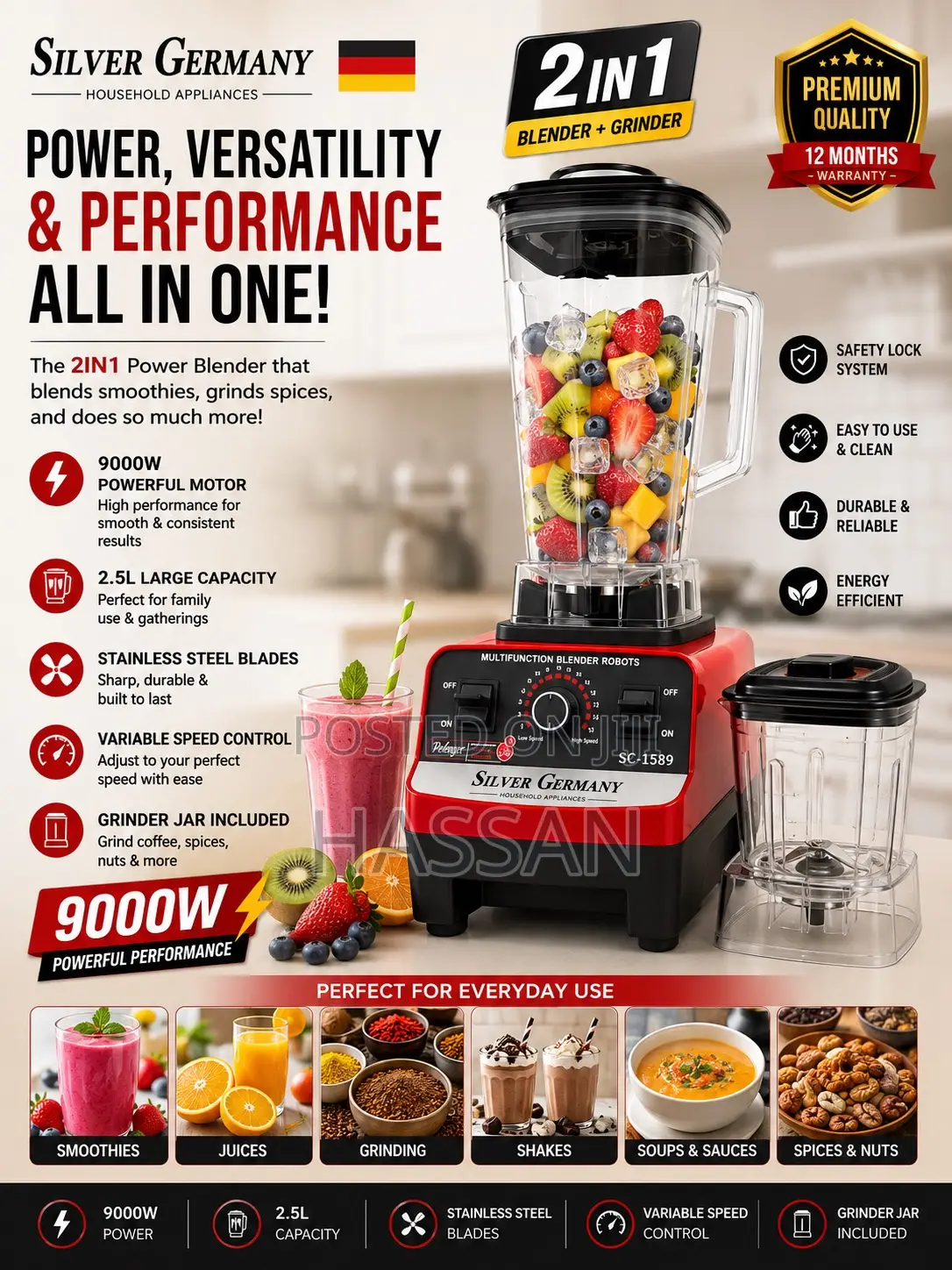 2in1 Power Blender 2.5Litres