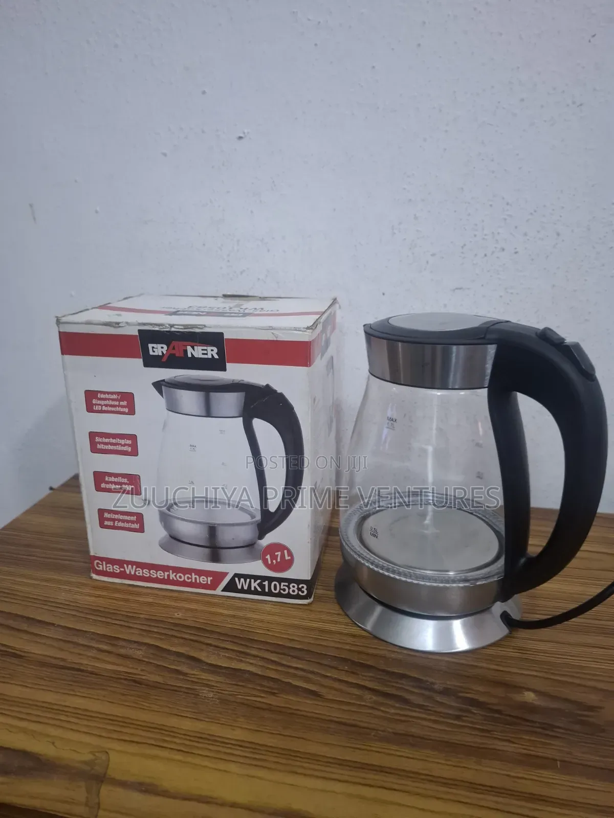 Grafner 1.7l Glass Kettle From Germany