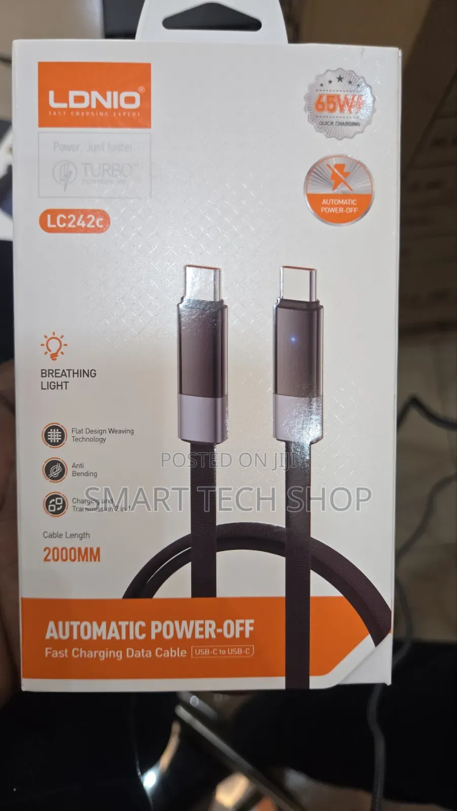 Ldnio LC242C Automatic Power Off USB C to C Cable 65watts