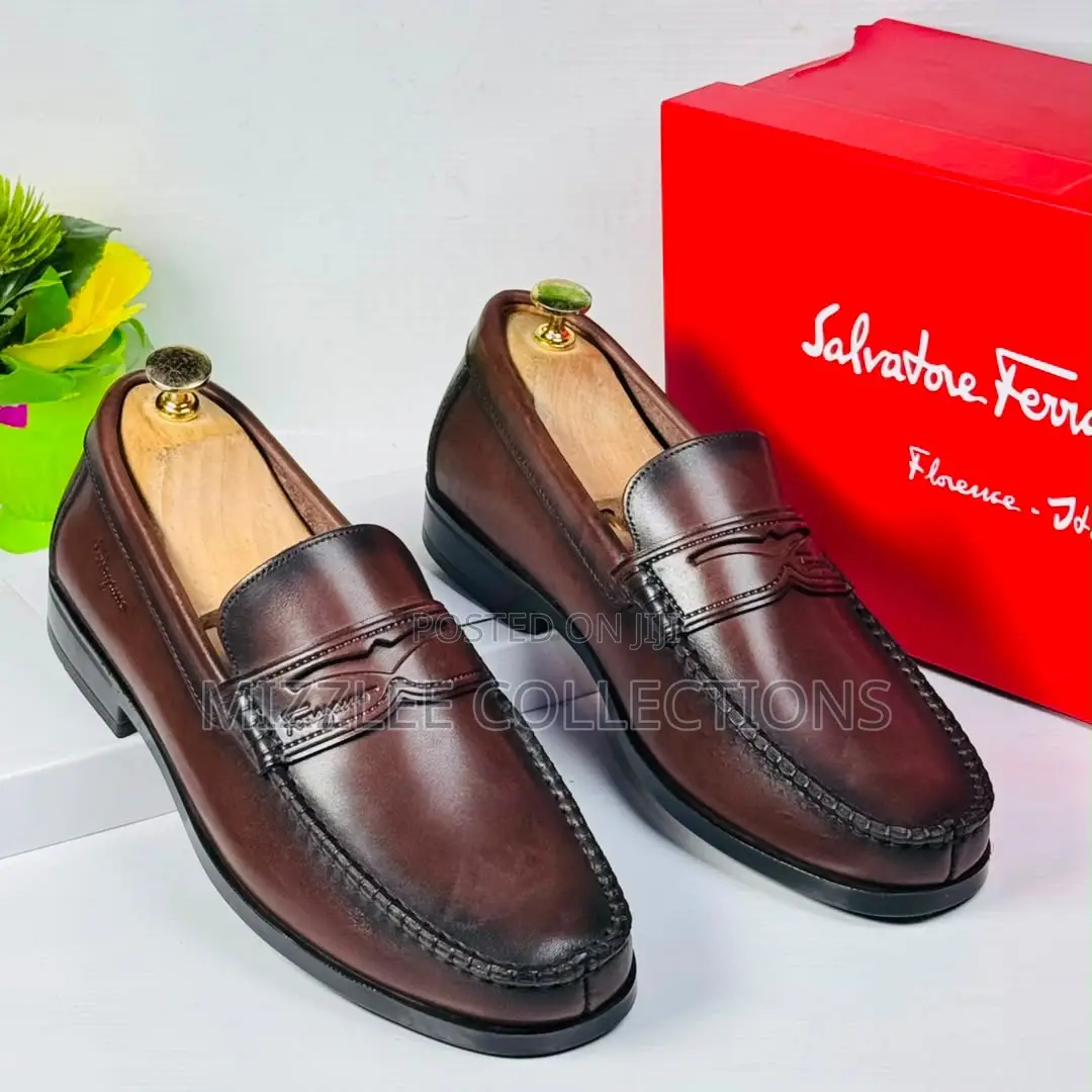 Quality Designed Black and Coffee Salvatore Ferragamo Loafers 39-45