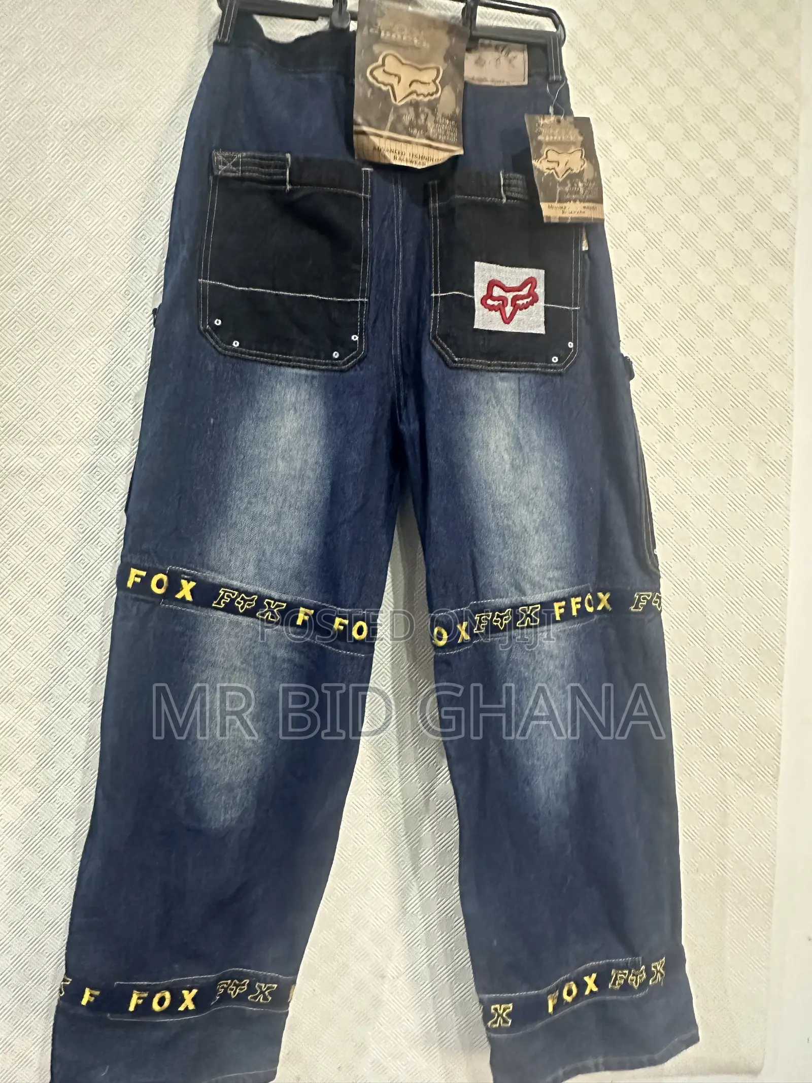 Fox Racing Y2K Baggy Cargo Jeans – Dark Blue, Tags Attached