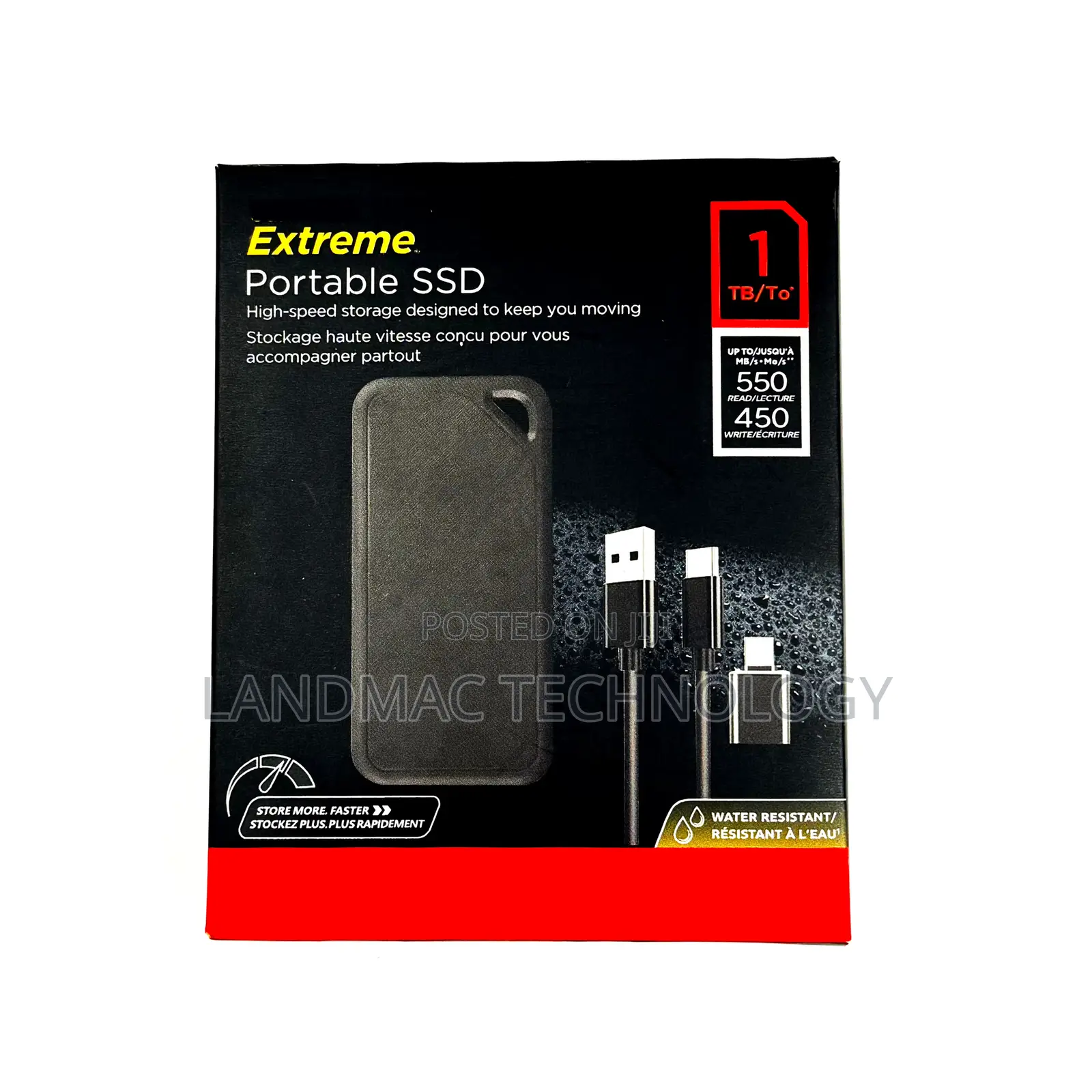 Sandisk 1tb Extreme Portable External SSD - Up to Up to 550 Mb/S