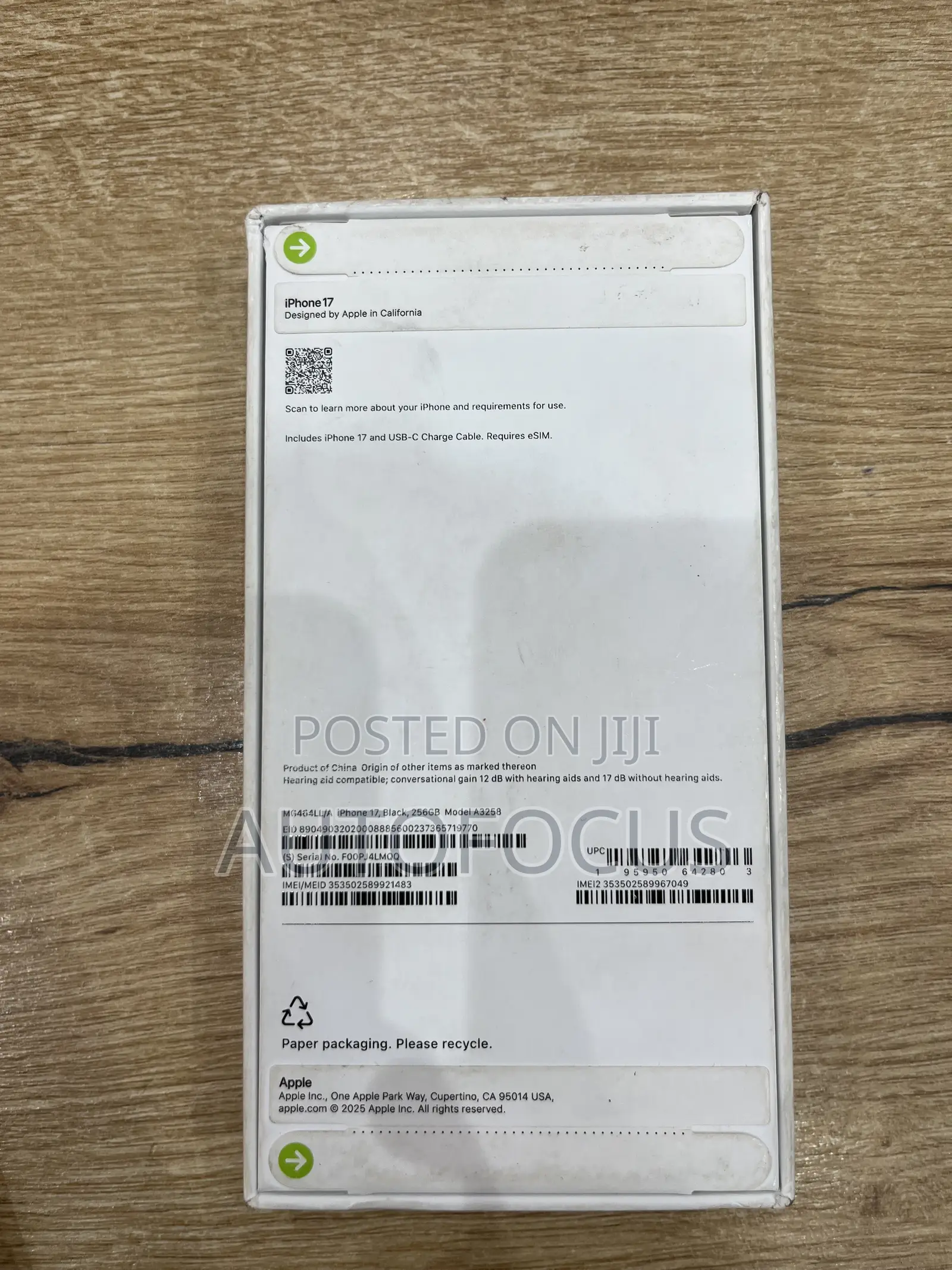New Apple iPhone 17 256 GB Black