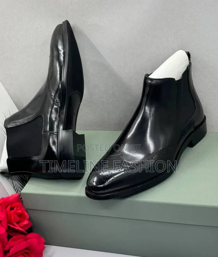 Berluti Executive Men's Black Leather Ankle Boots