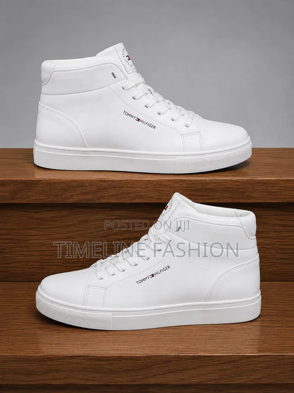 All White Tommy Hilfiger Men's Leather Ankle Boots