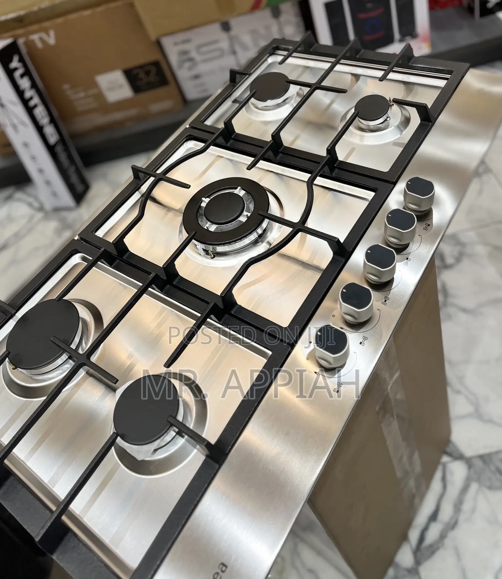 Auto Ignition Midea 90G50ME 90cm Inbuilt Hob(5 Gas)Gray.