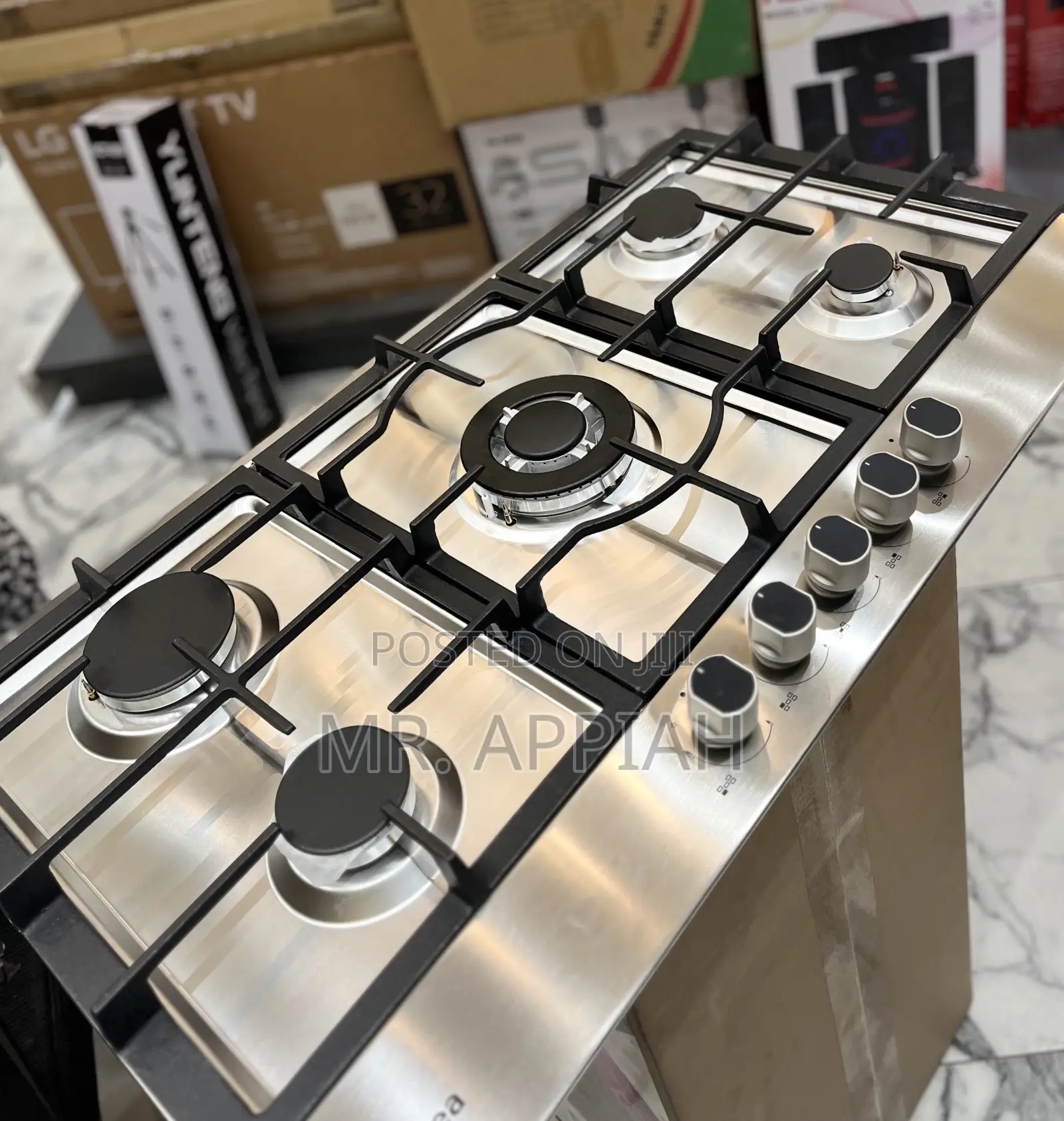Auto Ignition Midea 90G50ME 90cm Inbuilt Hob(5 Gas)Gray.