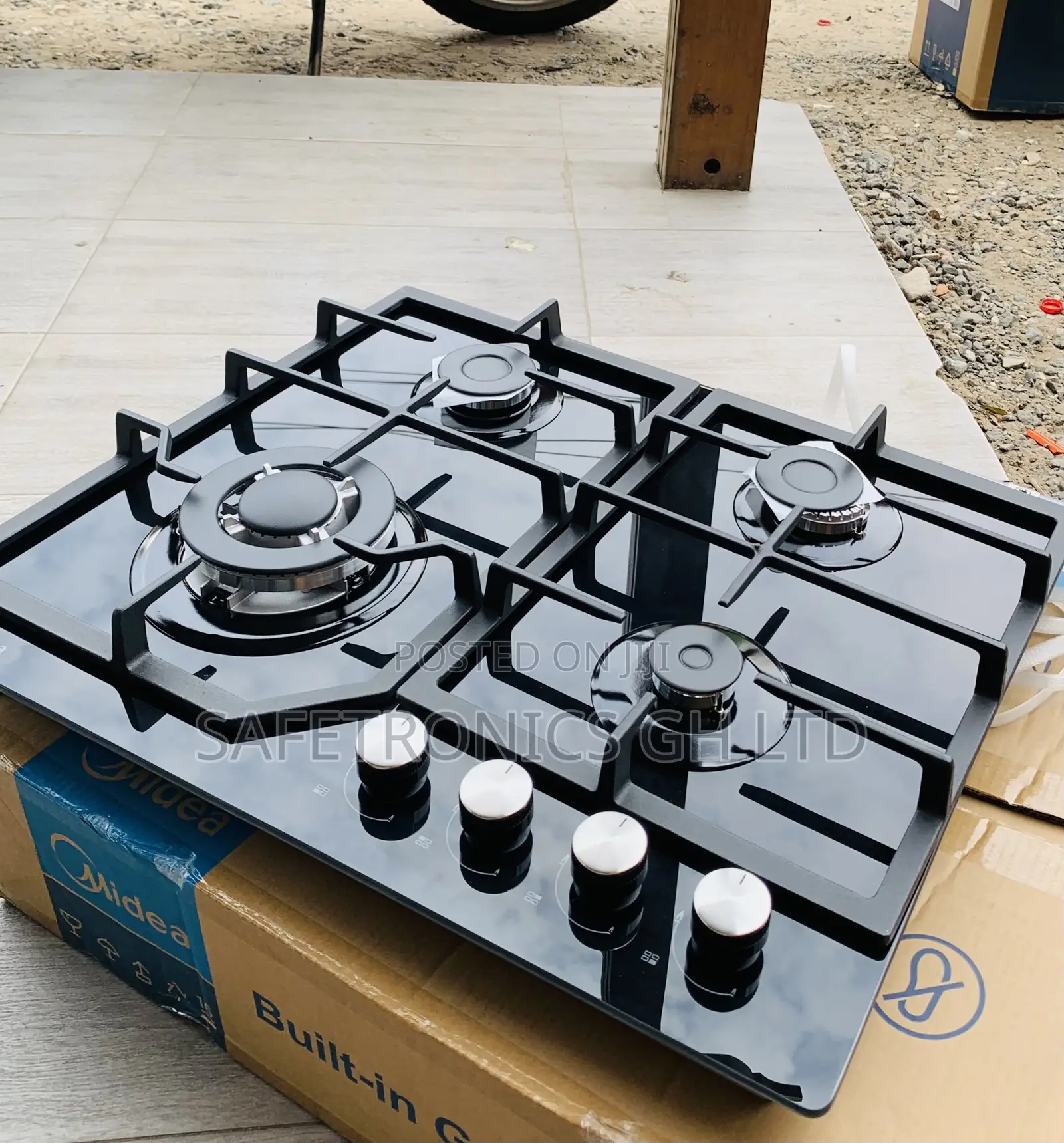 Recommend Black Midea 60cm 4 Burner Gas Hob| Black Glass [60GJ084]