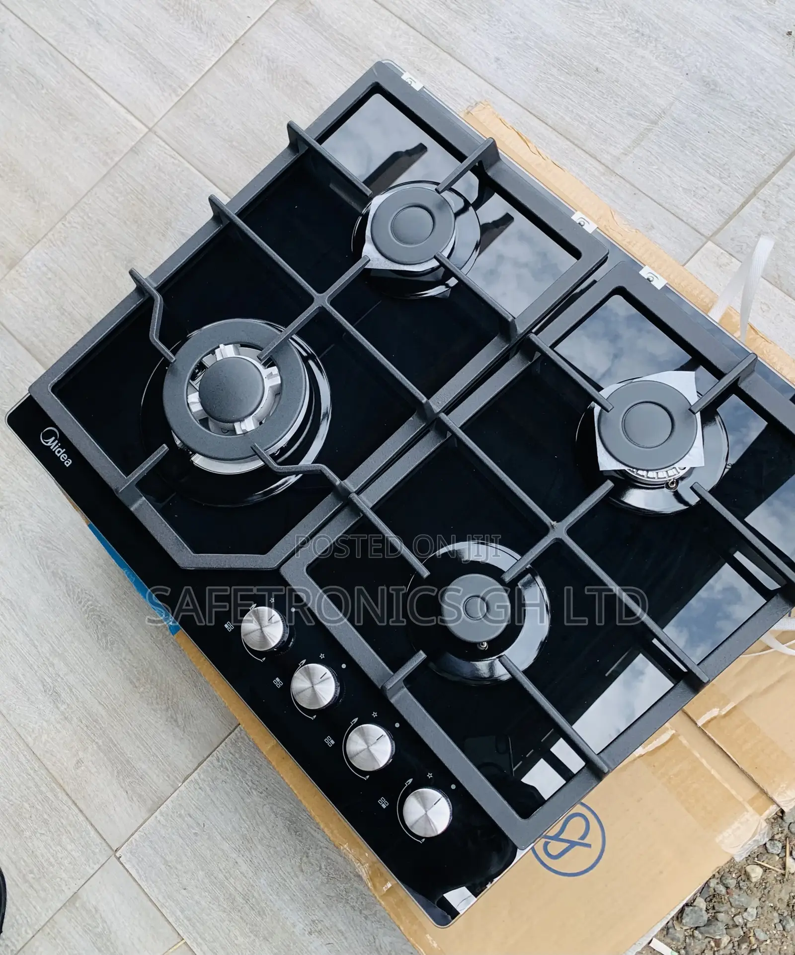 Choose Premium Midea 60cm 4 Burner Gas Hob| Black Glass [60GJ084]