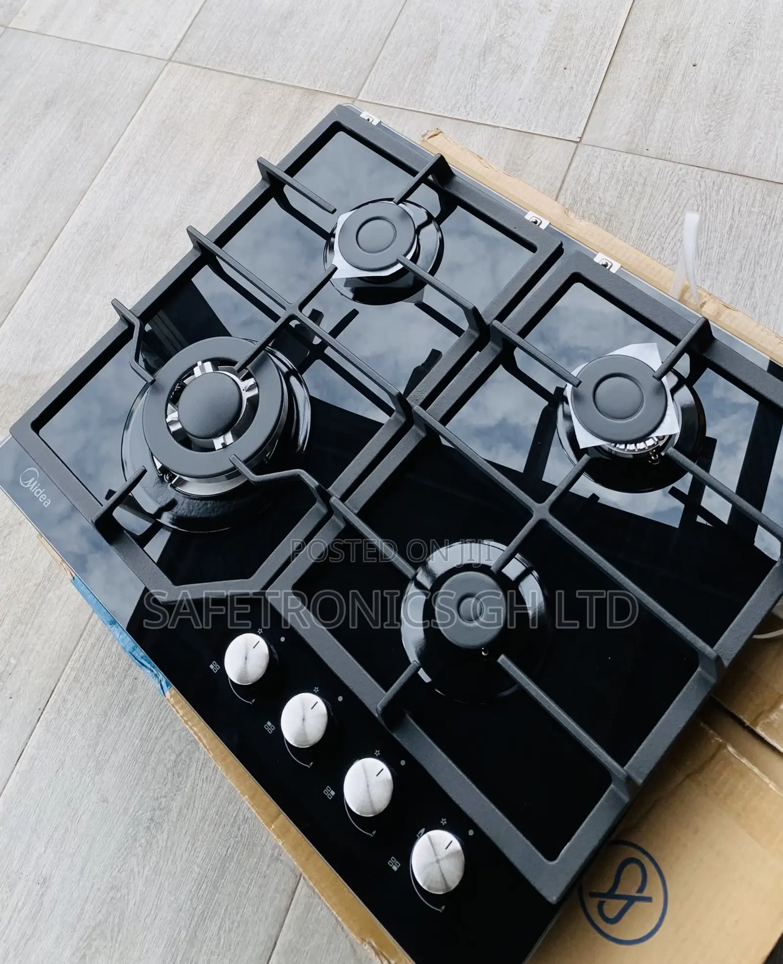 Super Original Midea 60cm 4 Burner Gas Hob| Black Glass [60GJ084]