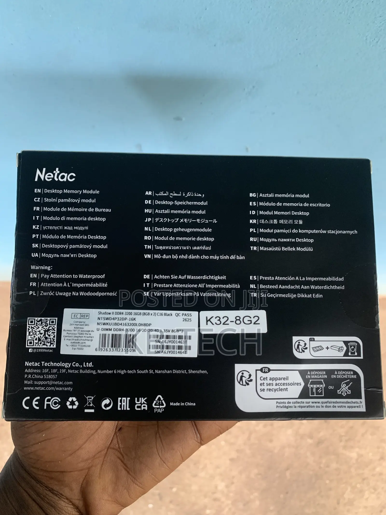 Netac 8x2 (16gb) 3200MHZ Ddr4 Gaming Ram