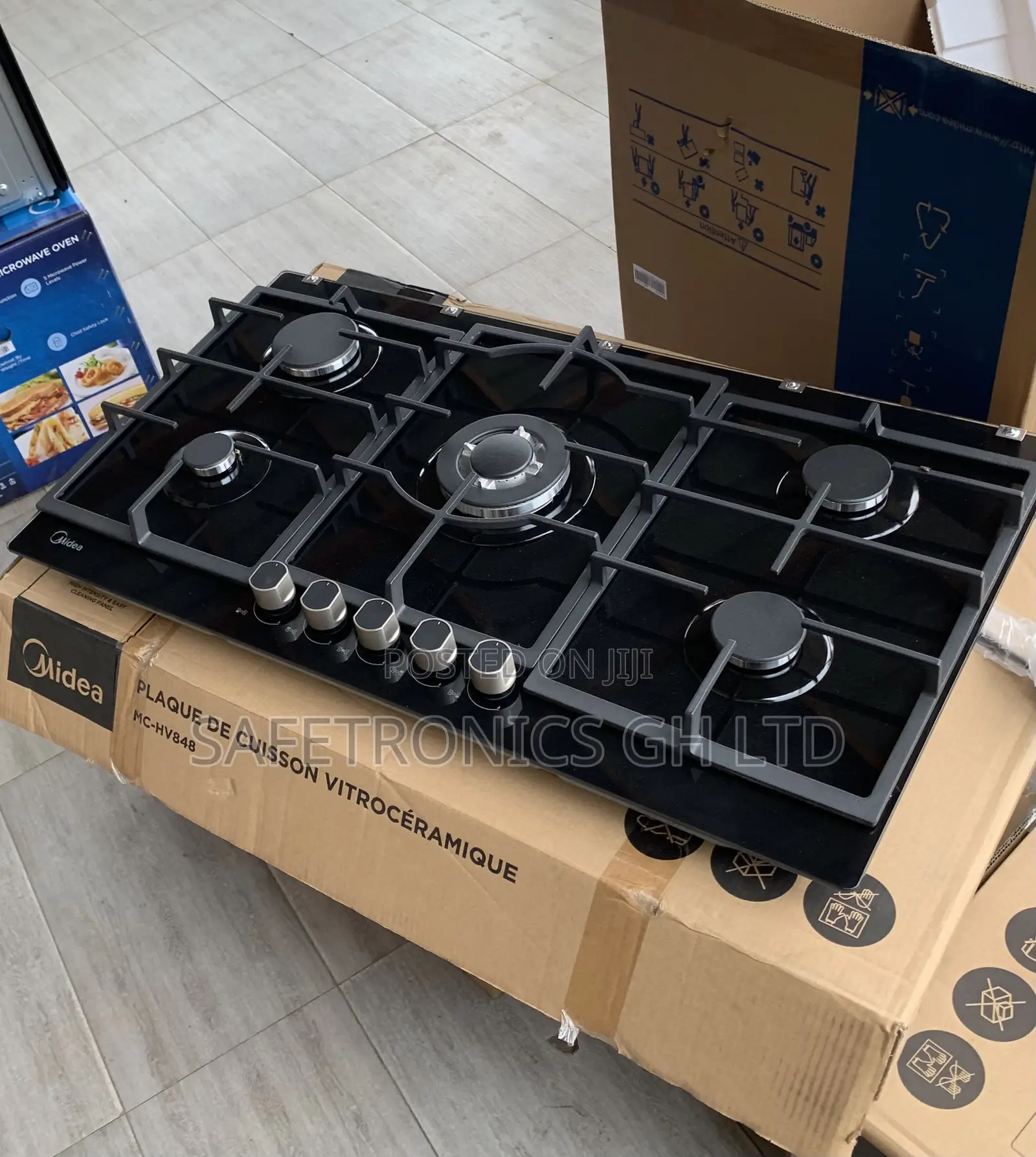 Order New Built-in Midea 5 Burner Gas Hob - 90cm (90GQ095)