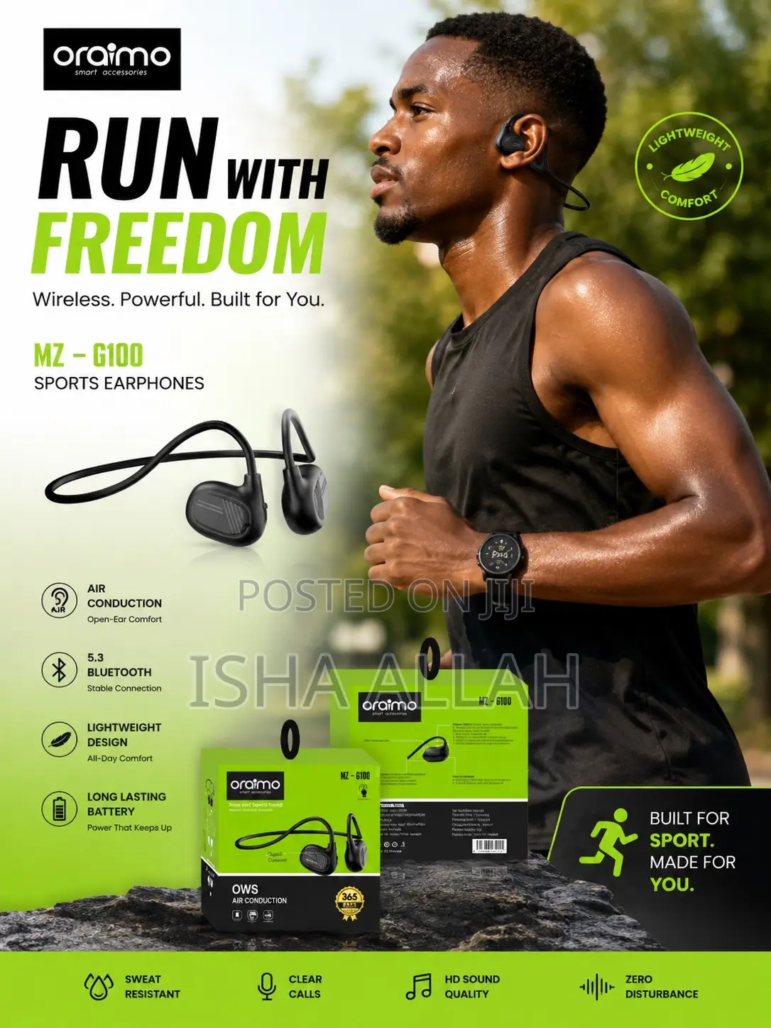 Oraimo MZ-G100 – RunFree OWS Sports Earphones