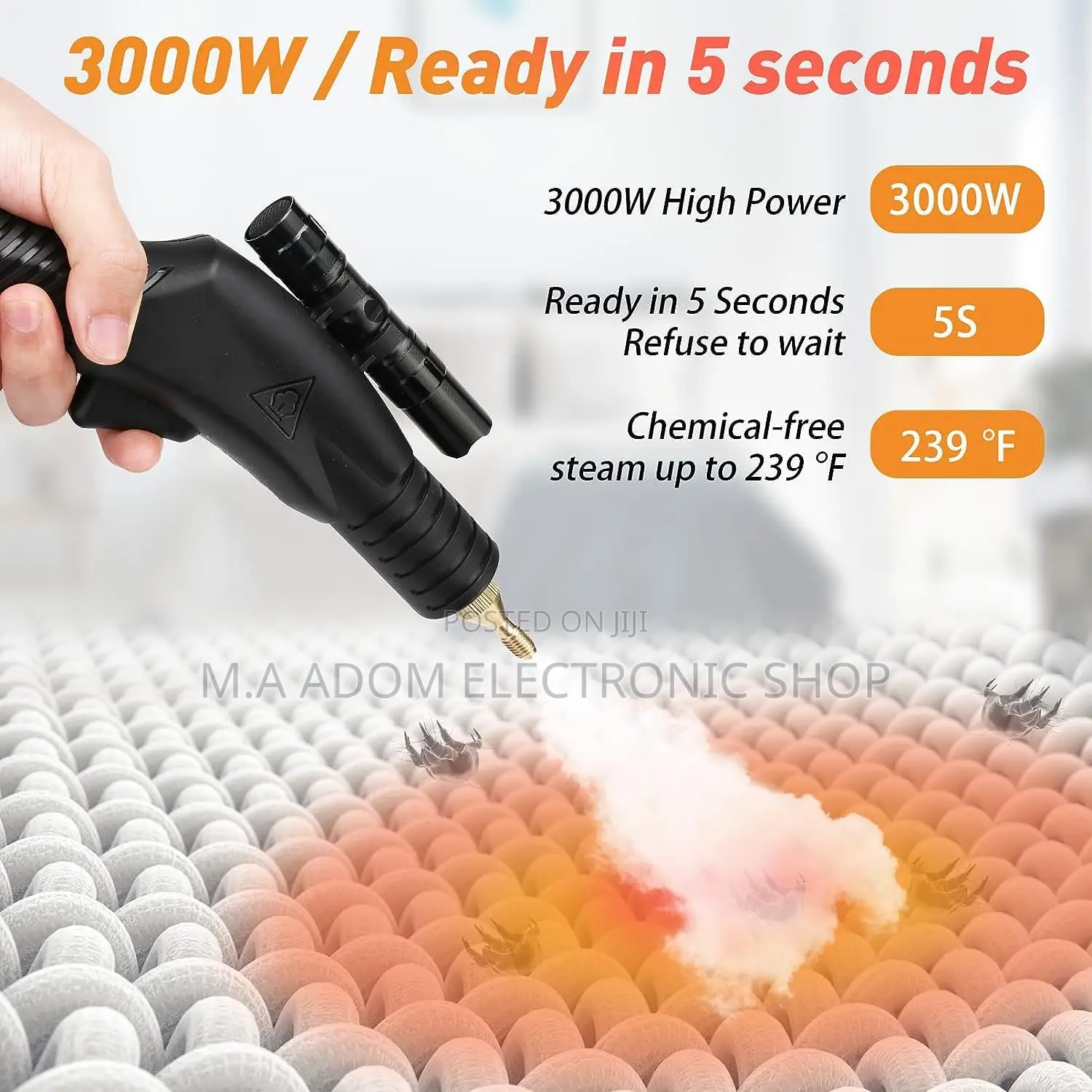 Handheld High Pressure Steam Cleaner 3.5 Bar High Temperature