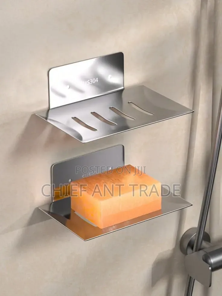 Soap Dish. Flat White and Silver