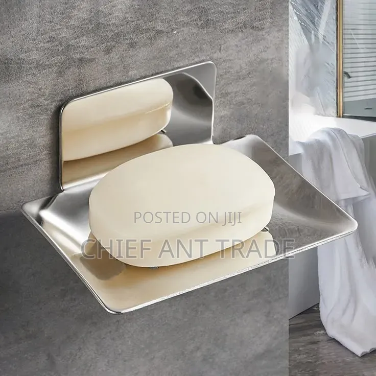 Soap Dish. Flat White and Silver