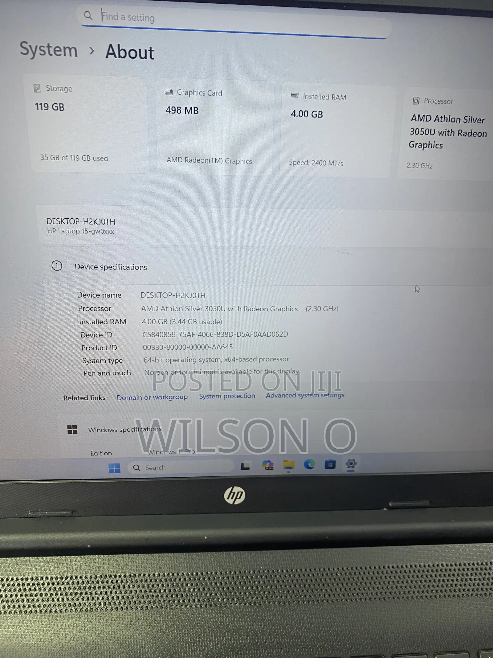 Laptop HP 15 4GB AMD SSD 128GB