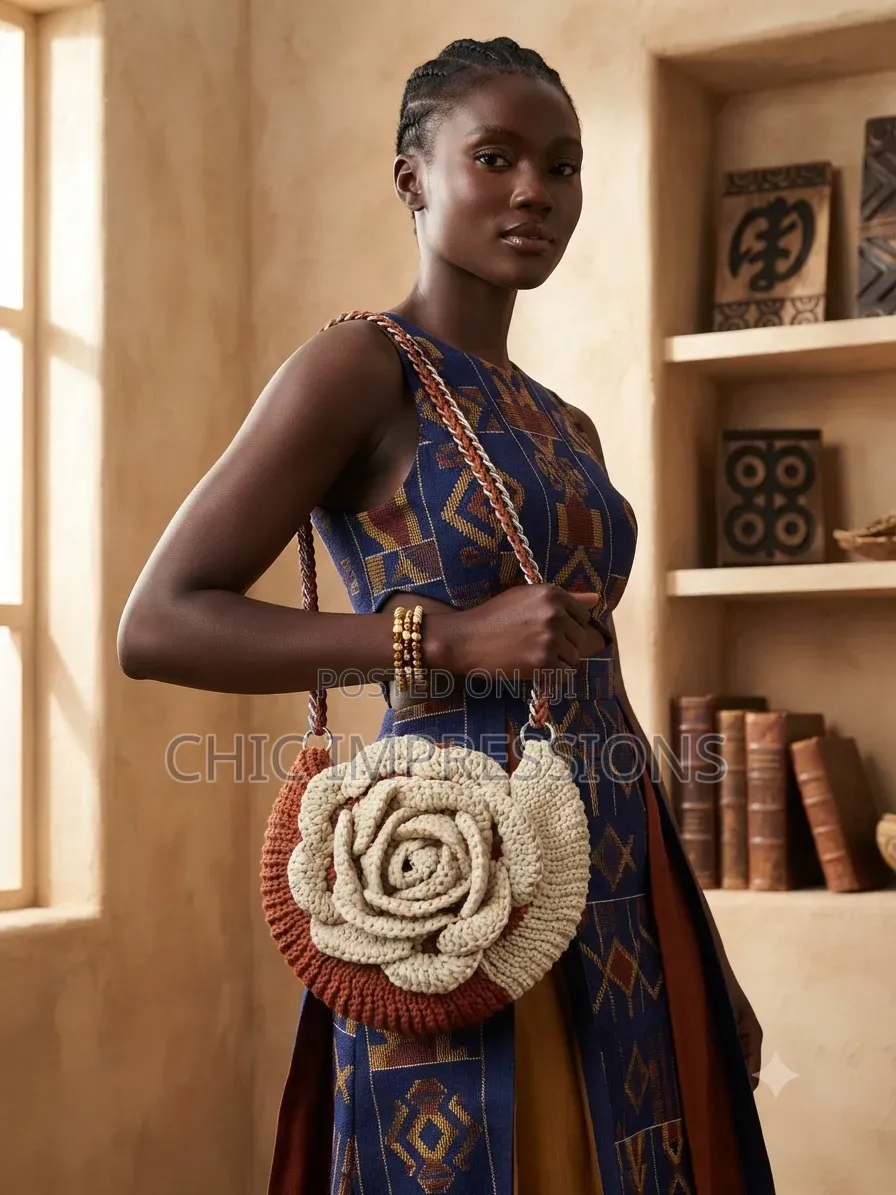 Curved Elegance Crochet Bag