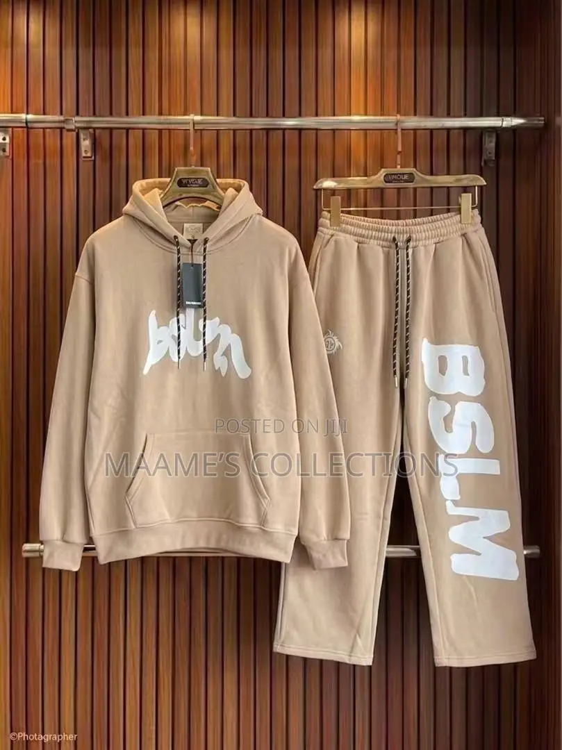 Men’s Oversized Hooded Tracksuit Set – Graphic Hoodie Sweatpants