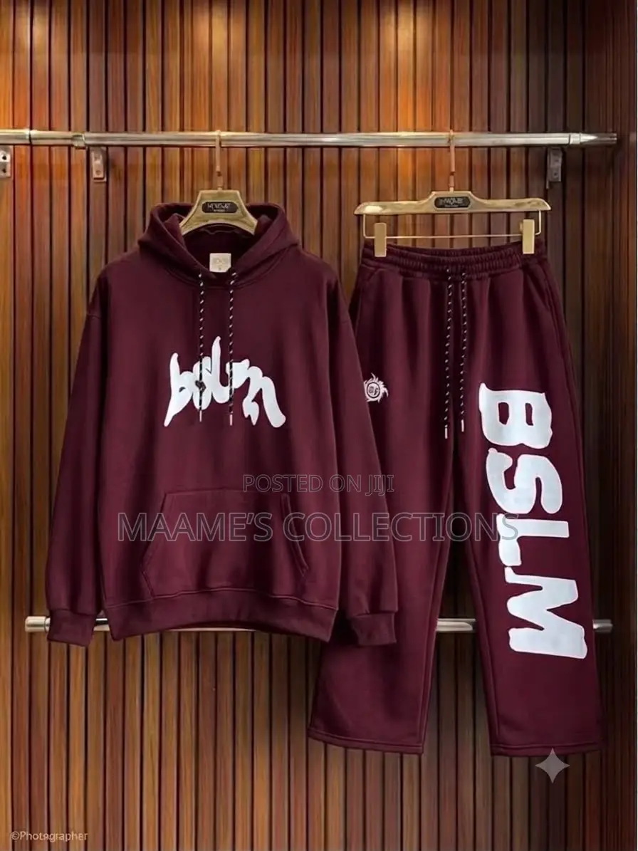 Men’s Oversized Hooded Tracksuit Set – Graphic Hoodie Sweatpants