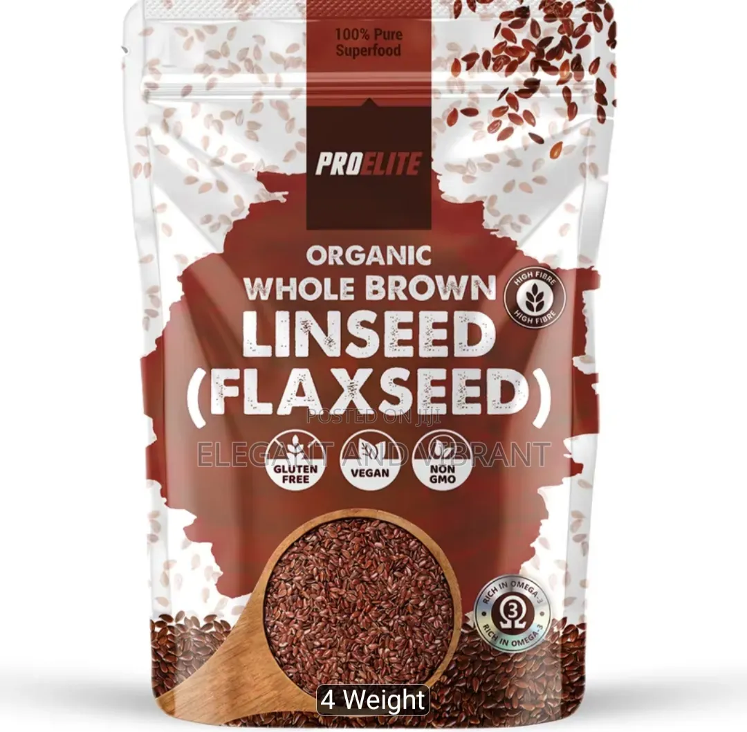 Whole Brown Linseed Flaxseed, High in Fibre and Rice in Omega 3