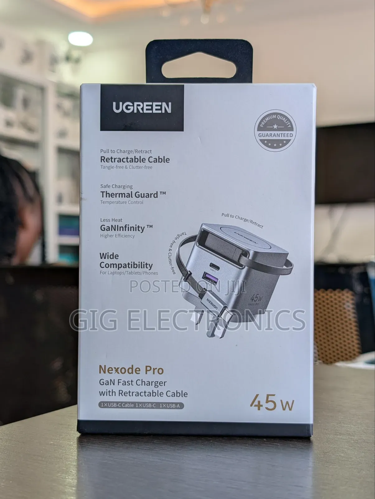 Ugreen 45W Nexode Pro GaN (USB-A + Type-C) Fast Charger Cable