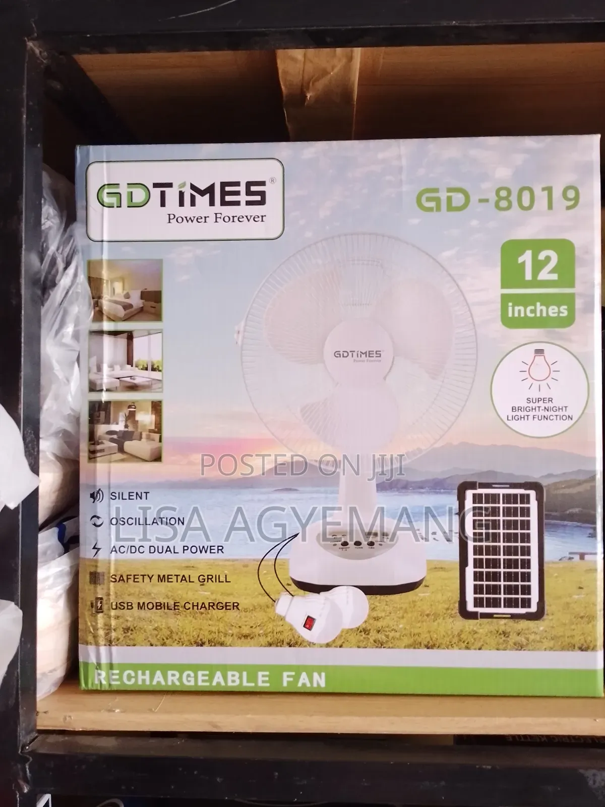 12" Rechargeable Fan