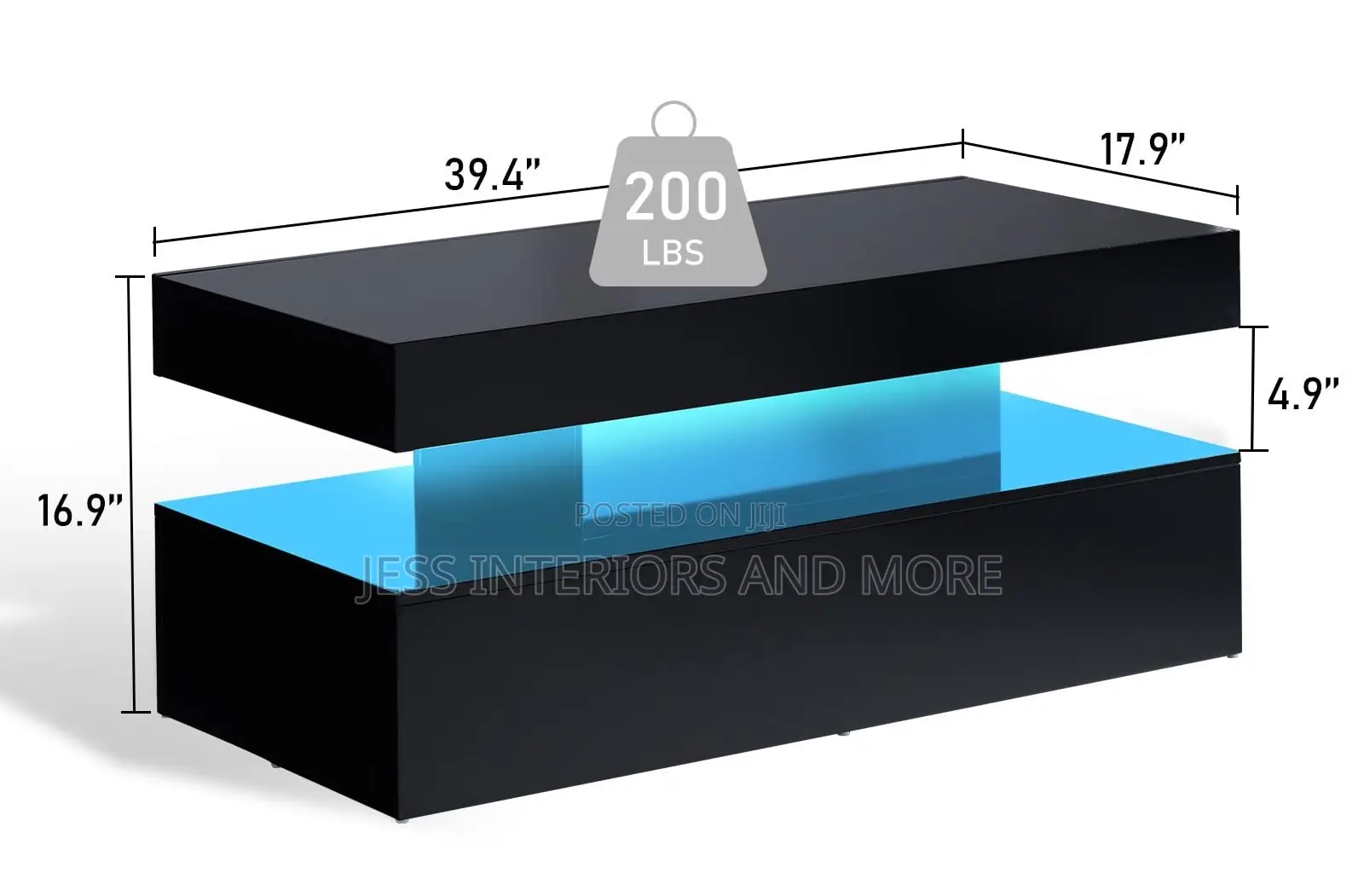 High Gloss LED Coffee Table With Storage