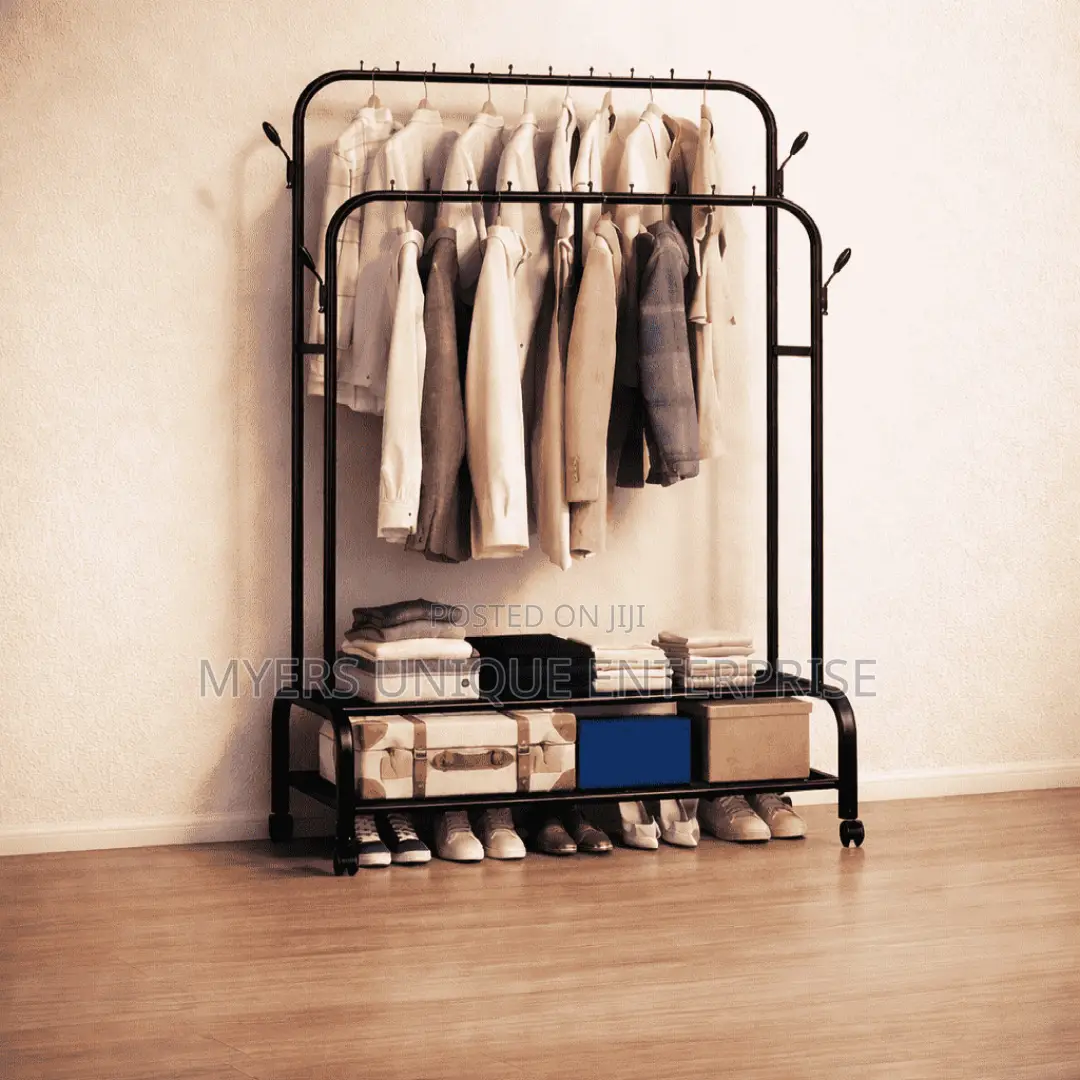 Cloth Rack With Shoe Storage and Hooks