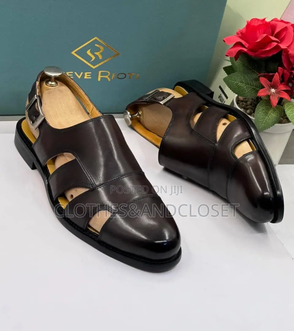 Steve Riots Dark Brown Leather Sandals