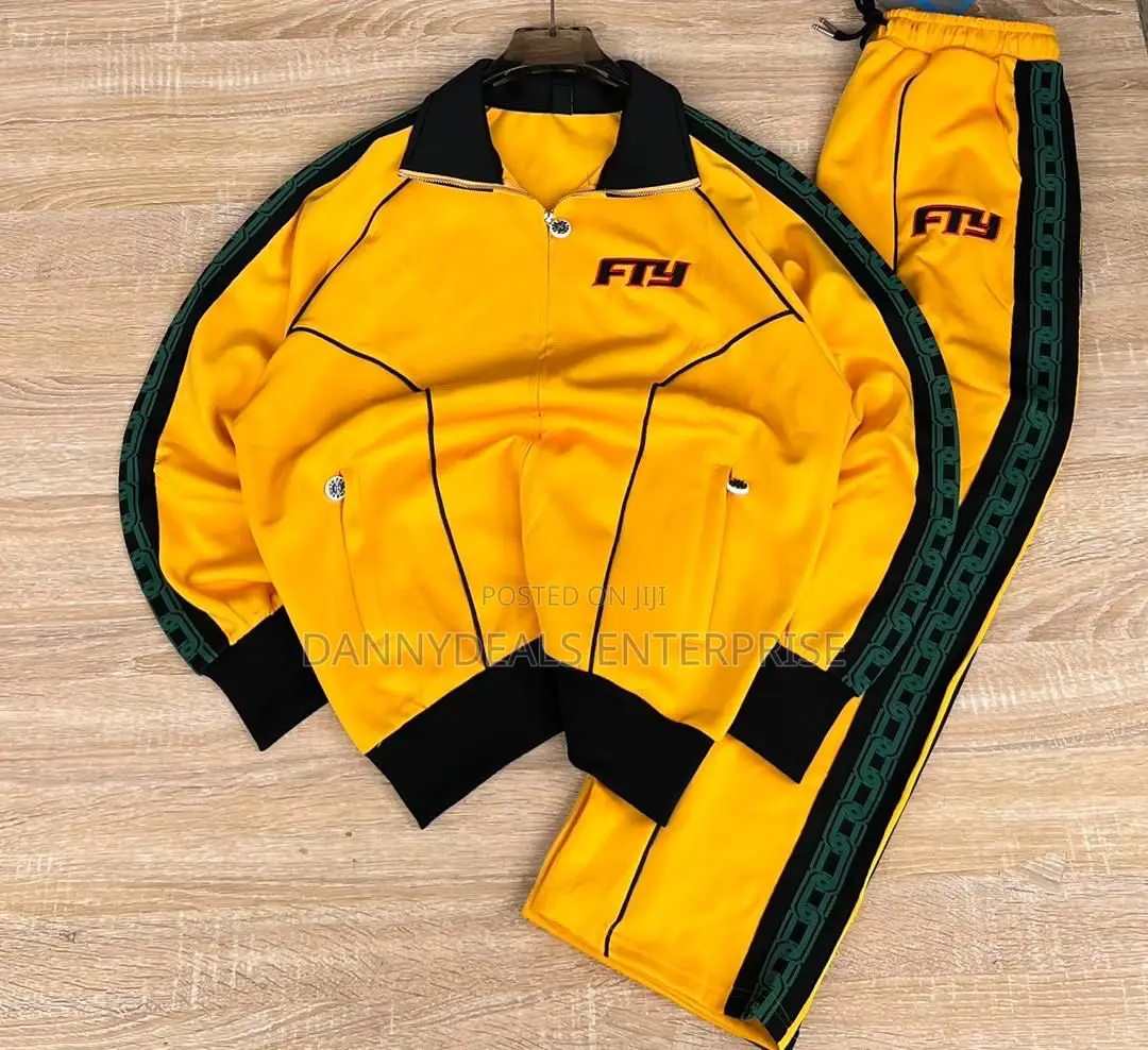 Premium FLY Men’s Tracksuit – Yellow Black