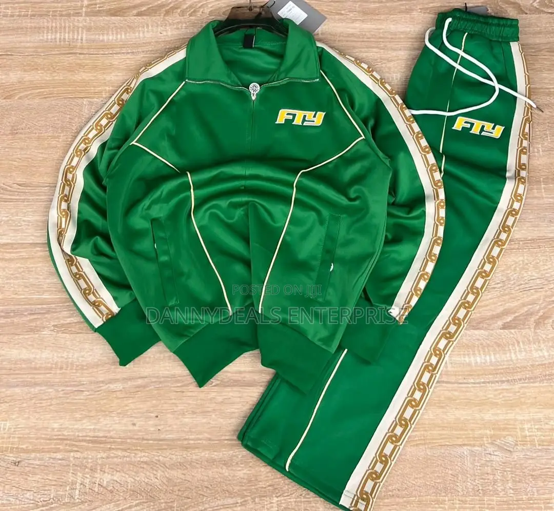 Premium FLY Men’s Tracksuit – White and Green