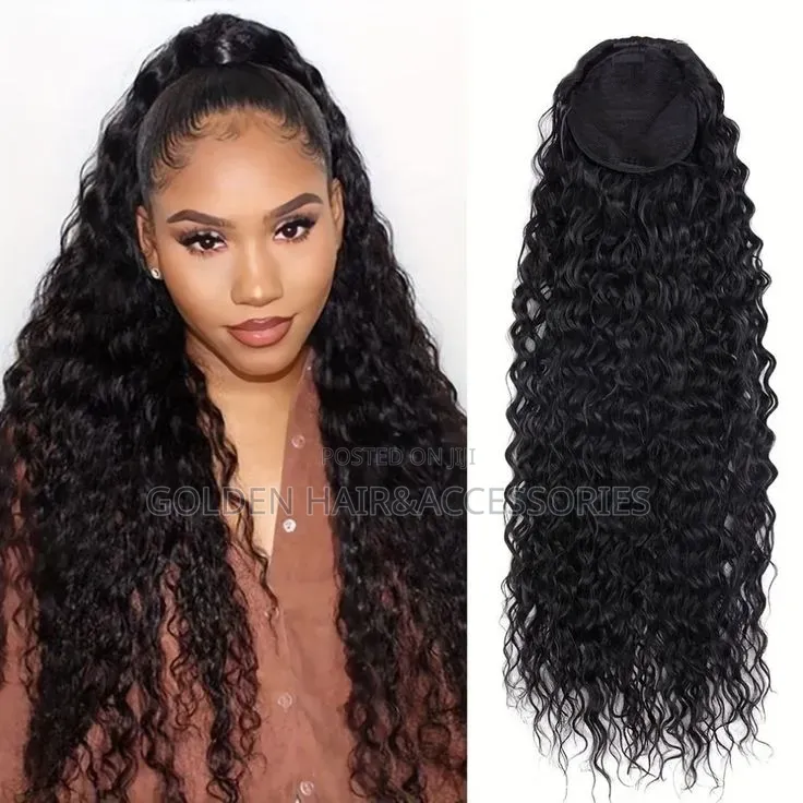 24inchs High Quality Curly Drawstring Ponytail