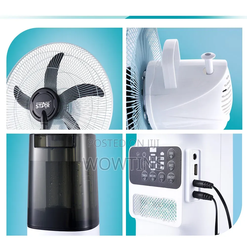 18-Inch Misting Solar-Rechargeable Fan