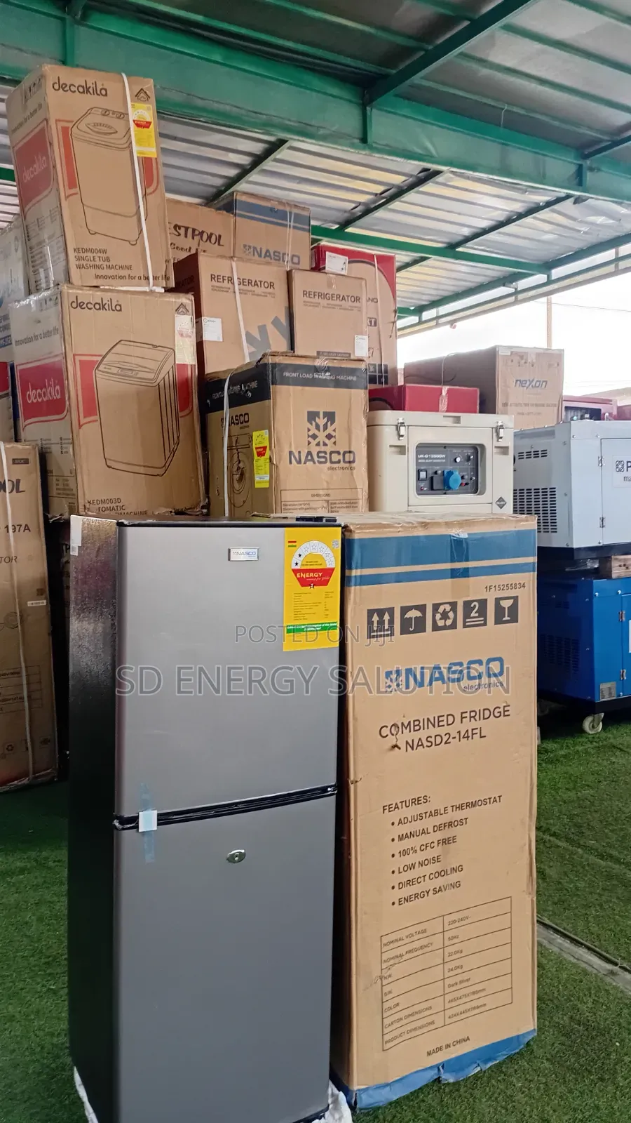 Nasco NASD2-14FL 116L Double Door Bottom Freezer Fridge