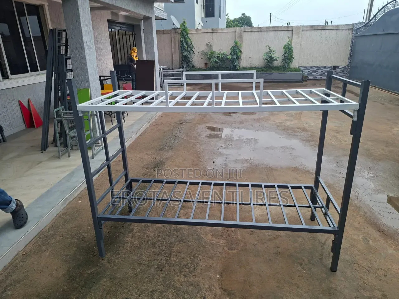 Single Metal Bunk Bed - Grey