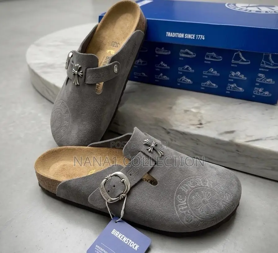 Custom Suede Birkenstock— Style Clogs Brown/Ash