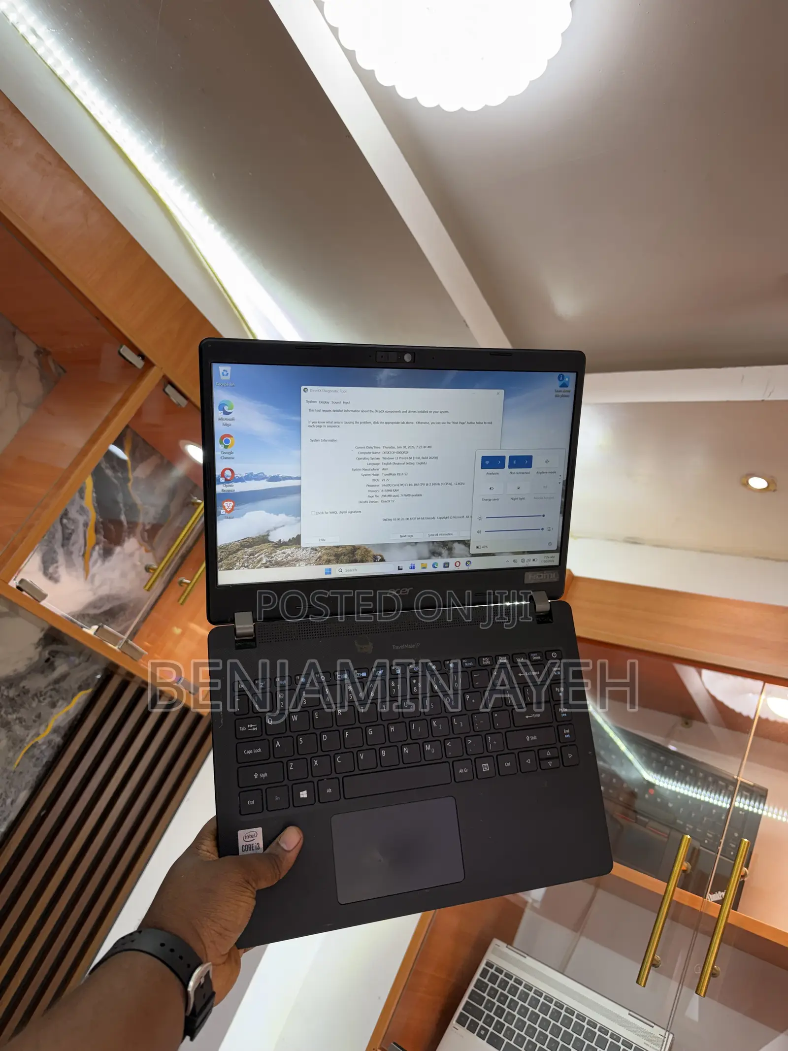 Laptop Acer TravelMate 8GB Intel Core i3 SSD 128GB