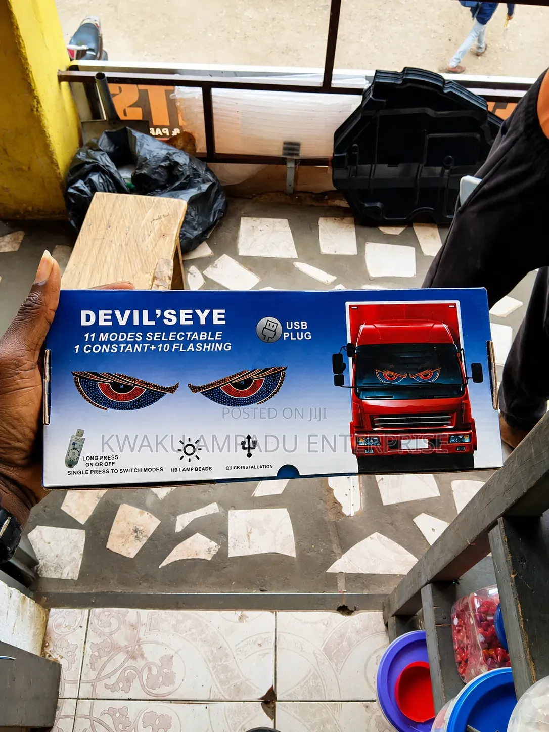 Devil's Eye LED Car Rear Window Light – 11 Modes USB Rechargeable