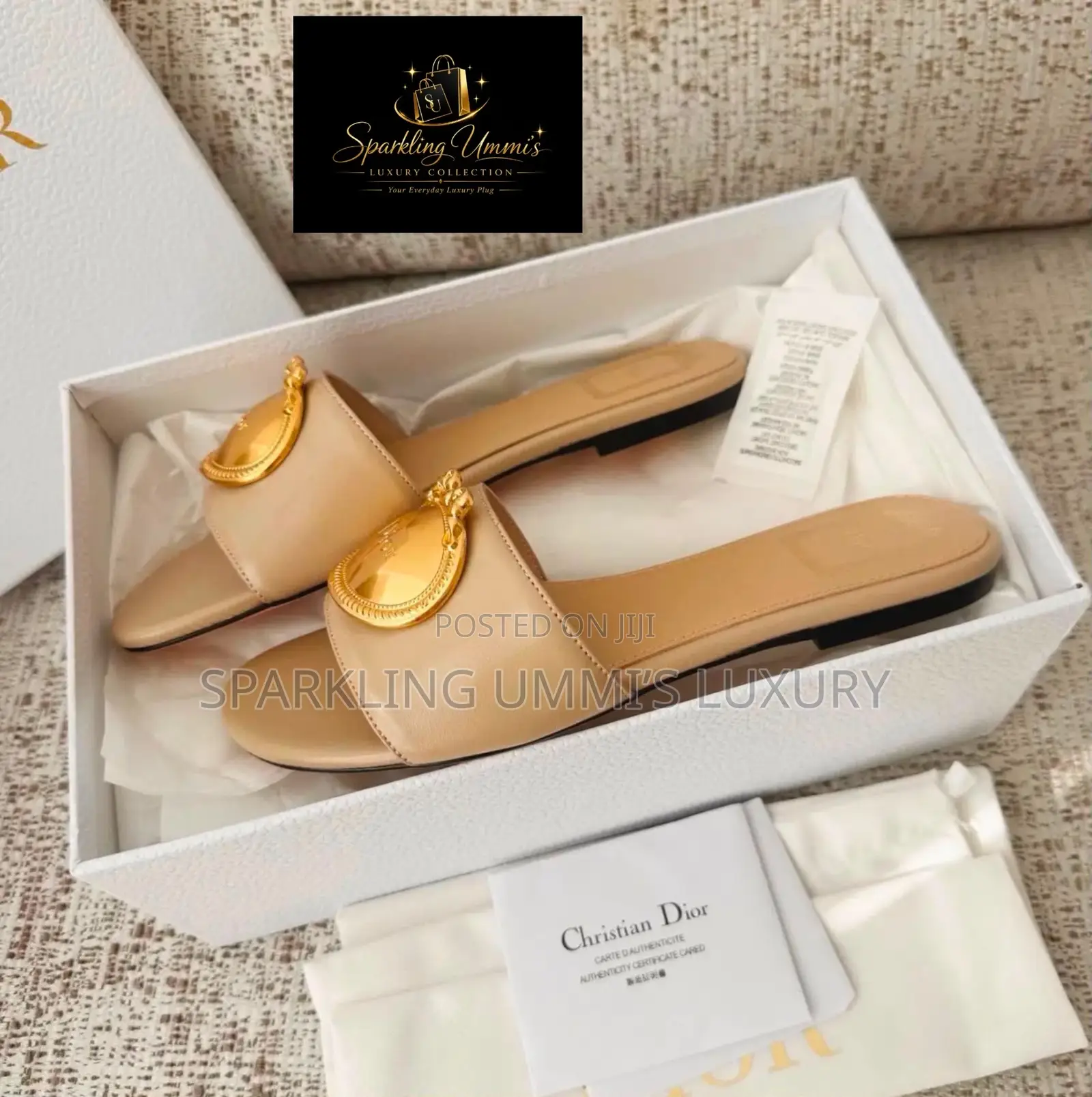 Premium High-Grade Christian Dior Médaillon Buckle Slides