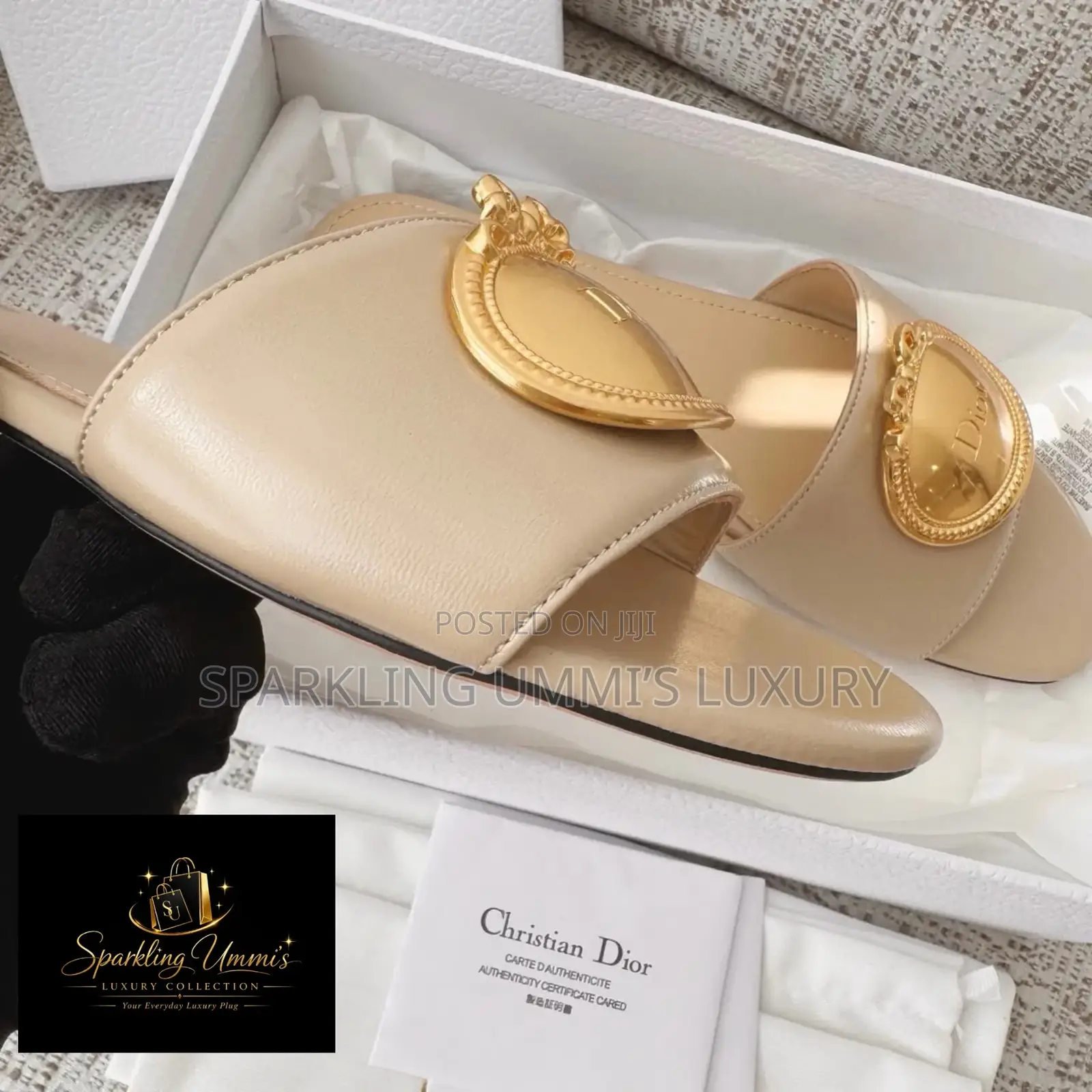 Premium High-Grade Christian Dior Médaillon Buckle Slides