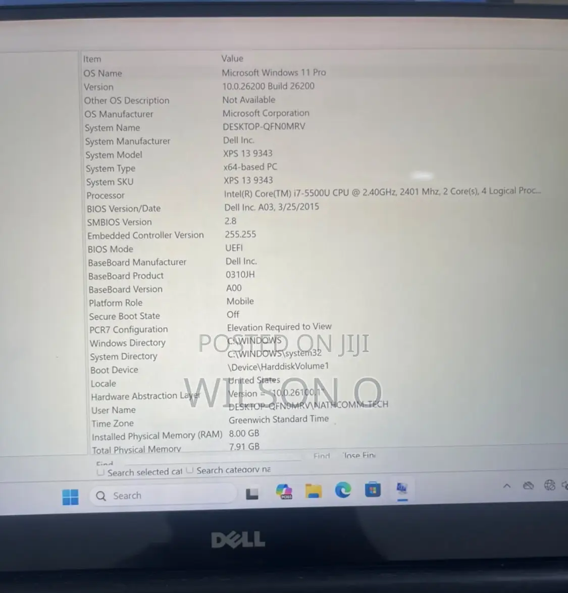Laptop Dell XPS 13 8GB Intel Core i7 SSD 256GB